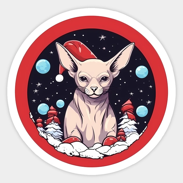Sphynx Cat Xmas, Love Cats Sticker by logiamerch